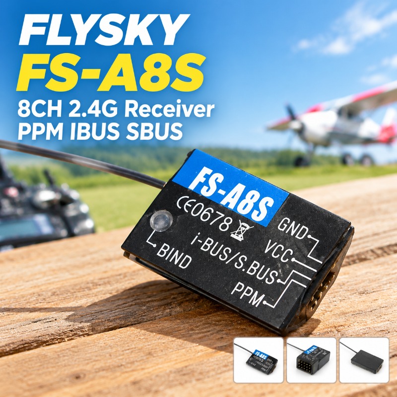 FS-A8S 2.4G 8CH Mini RC Receiv - đánh giá và giá Drone Racing Receiver
